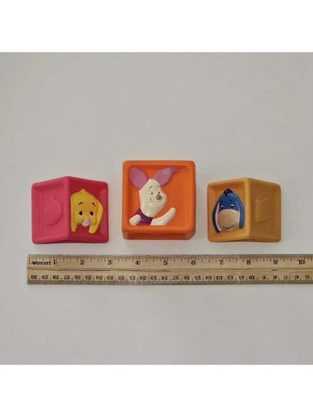 Winnie Pooh Blocks Rubber Squeak Square Piglet Plastic Triangle Rabbit Eeyore